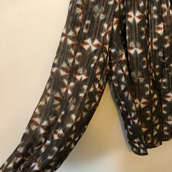 Ulla Johnson Blouse Silk Brown Gold  Luna - Picture 4 of 8